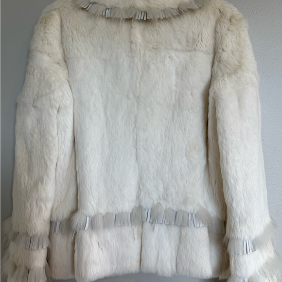 Cache Cream Rabbit and Raccoon Fur Teddy Jacket - Picture 6 of 8